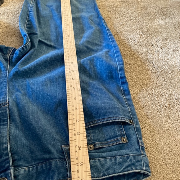 Talbots Stretch Cropped Ankle Jeans (straight leg) Sz 14 Dark blue wash EUC - Picture 4 of 6